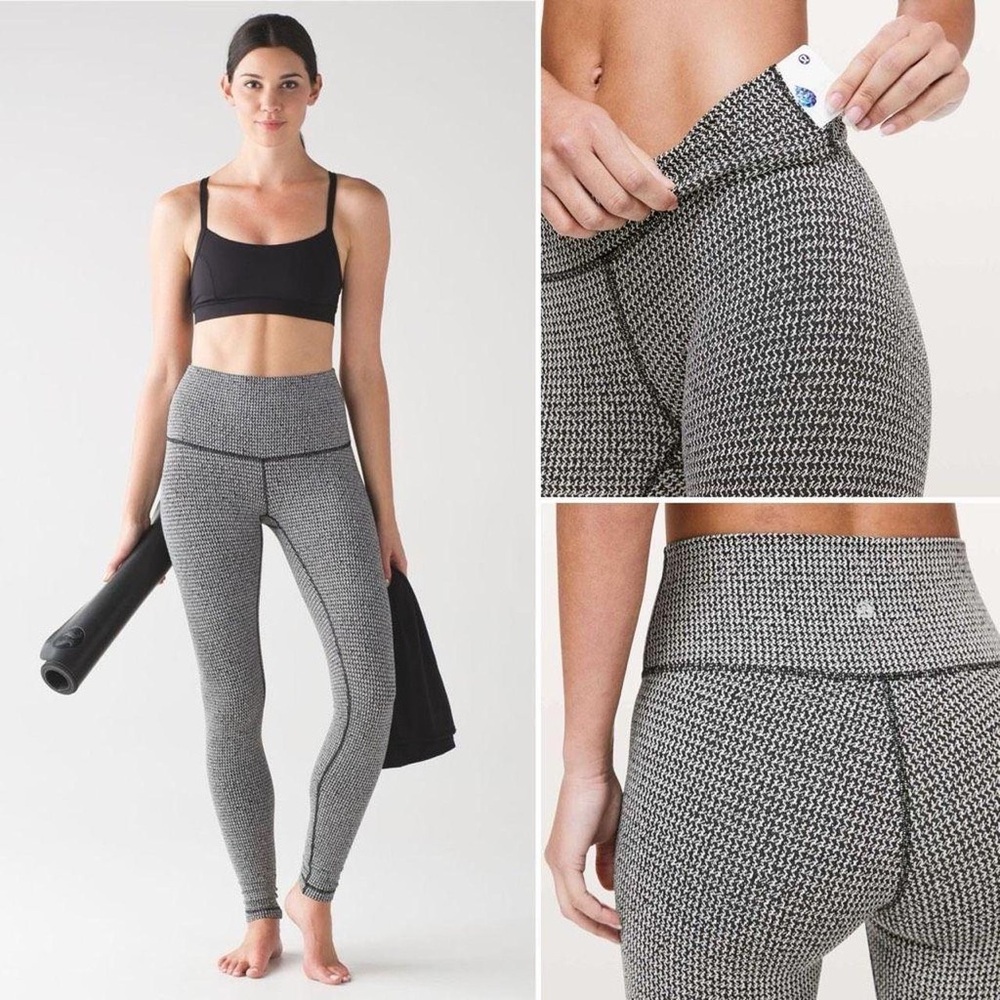 Lululemon Wunder Under High Rise Tiny Tooth Houndstooth Full Length Pant - Picture 9 of 10
